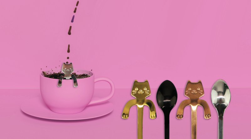 Winkee - Kaffeelöffel - 4er Set | Coffee Spoon Set of 4 | Gitarren und Kätzchen - Geschenkebuddy