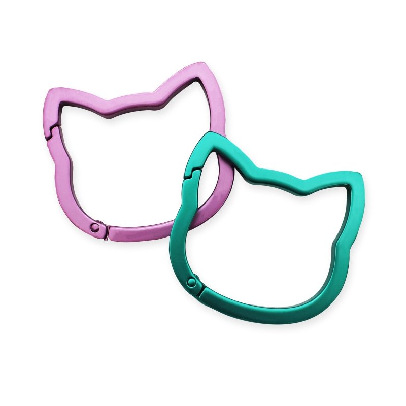 Winkee - Katzen Karabiner Set rosa, türkis - Geschenkebuddy