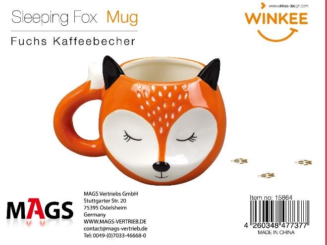 Winkee - Sleeping Fox Kaffeetasse - Geschenkebuddy