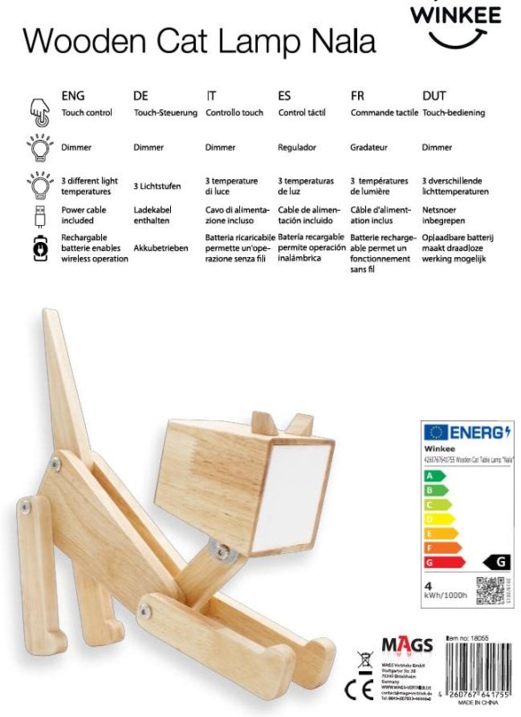 Winkee - Tierische Tischleuchten | Dimmbare LED Lampen mit Touch - Funktion und Akkubetrieb - Geschenkebuddy