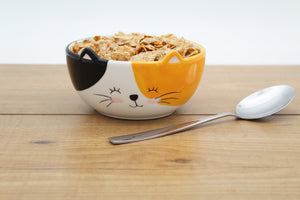 Winkee - Kätzchen Müslischale | Süße kleine Schüssel aus Keramik mit Katzenöhrchen